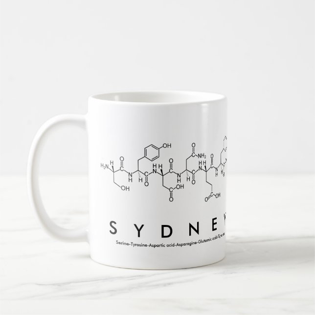 Mug Musique du nom du peptide de Sydney (Gauche)