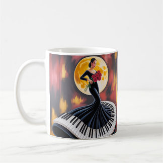 Mug Musique Élégante de Piano Création Artistique Fémi