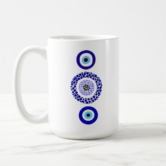 Mug Musique en céramique à oeil bleu personnalisé (Gauche)