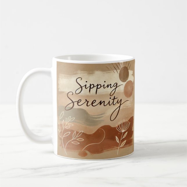 Mug Musique en céramique Boho personnalisée | D unique (Gauche)