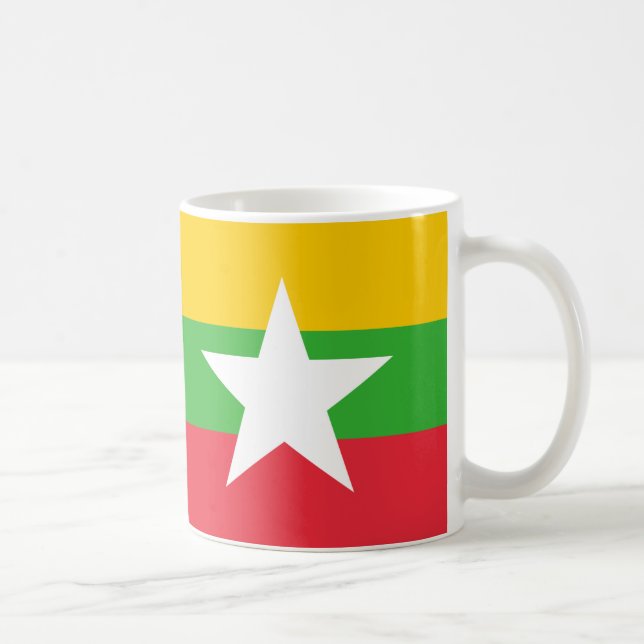 Mug Musique en céramique du drapeau du Myanmar (Droite)