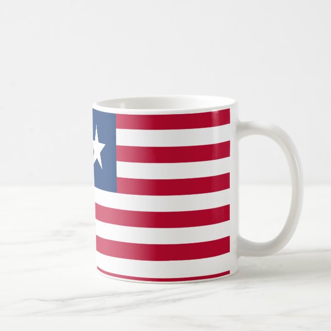 Mug Musique en céramique du drapeau libérien (Droite)