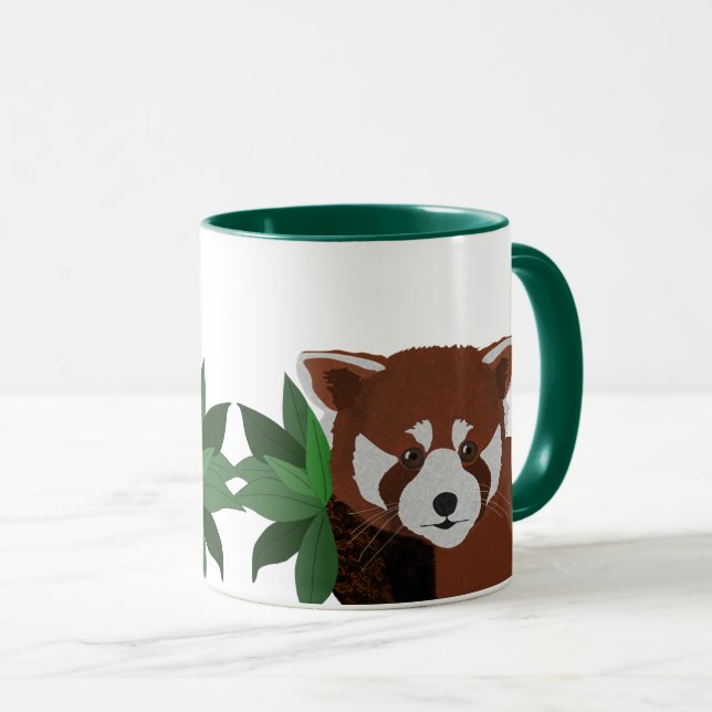 Mug Musique en céramique Panda rouge (Devant droit)