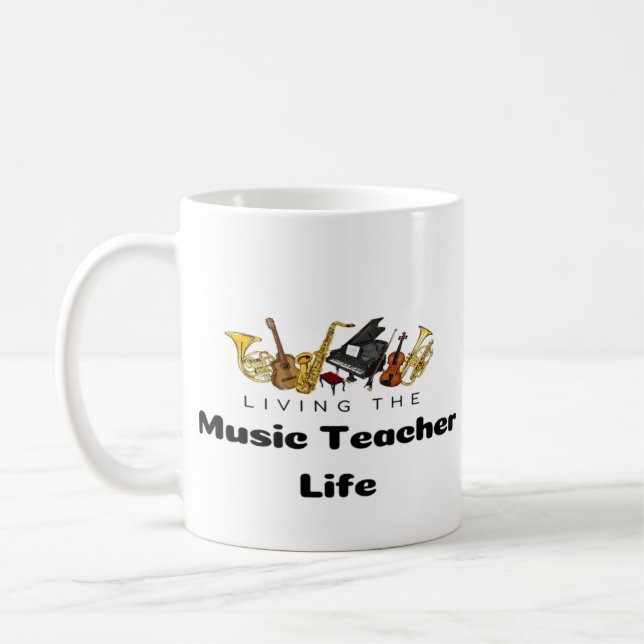 Mug Musique Enseignant Instruments de musique (Gauche)