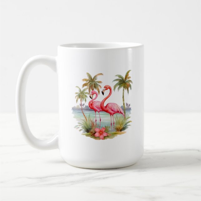 Mug Musique Flamant rose rose (Gauche)