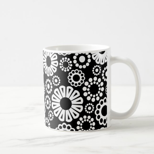 Mug Musique florale noire et blanche (Droite)