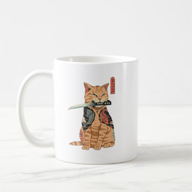 Mug Musique japonaise Samurai Cat (Gauche)