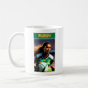 Mug Musique Joueuse de rugby
