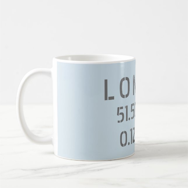 Mug Musique Latitude Longitude Londres (Gauche)