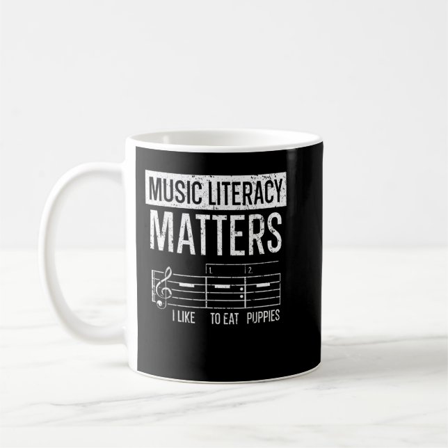 Mug Musique Literacy Matters Music Enseignant Musicien (Gauche)
