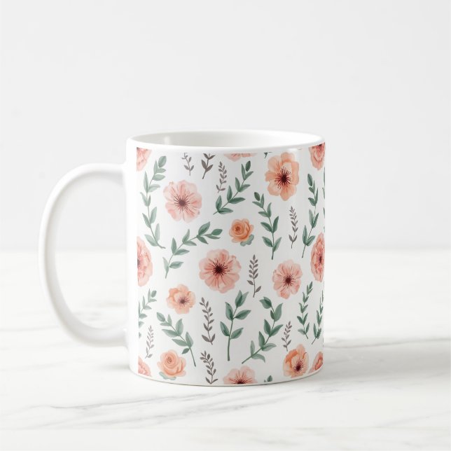 Mug Musique motif à fleurs (Gauche)