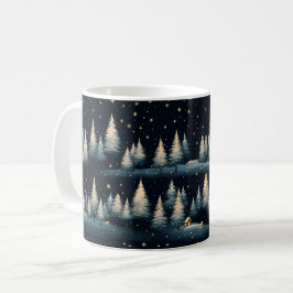Mug Musique nocturne de la forêt d'hiver étoilée