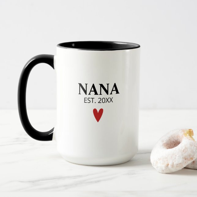 Mug Musique noire blanche de grand-mère Faire-part de  (Avec donut)