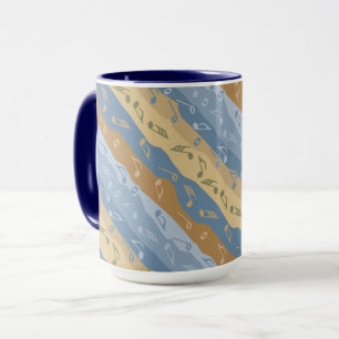 Mug Musique Note Grandes Brown Et Bleues