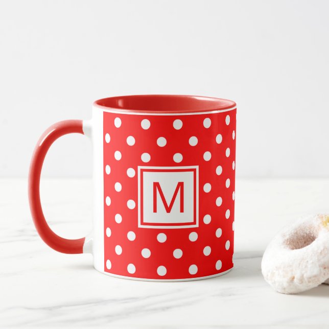 Mug Musique Personnalisée Avec Art À petits pois Blanc (Avec donut)