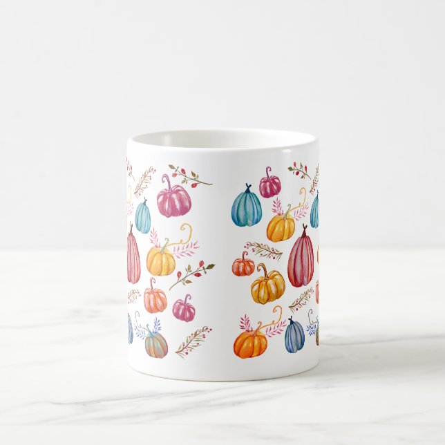 Mug Musique personnalisée d'aquarelle citrouille (Centre)