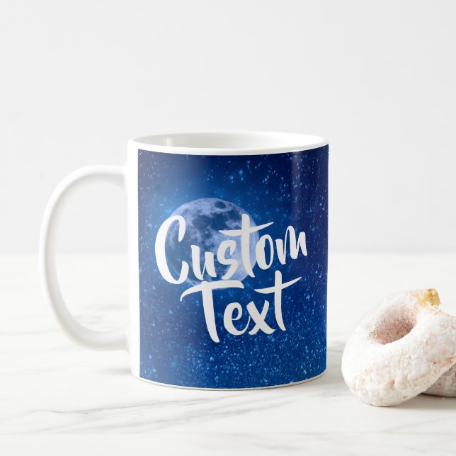 Mug Musique personnalisée Pleine lune bleue (Avec donut)