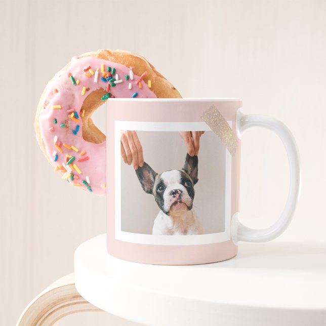 Mug Musique photo de chien personnalisée avec cadre ro (Créateur téléchargé)
