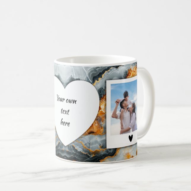Mug Musique photo et texte personnalisée - Noir, Gris  (Devant droit)