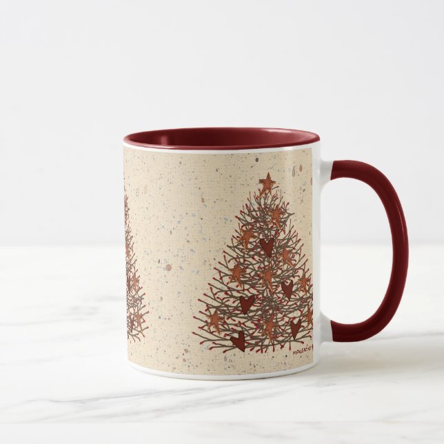 Mug Musique primitive d'arbre de Noël (Droite)