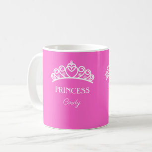 Mug Musique princesse personnalisée en rose avec nom