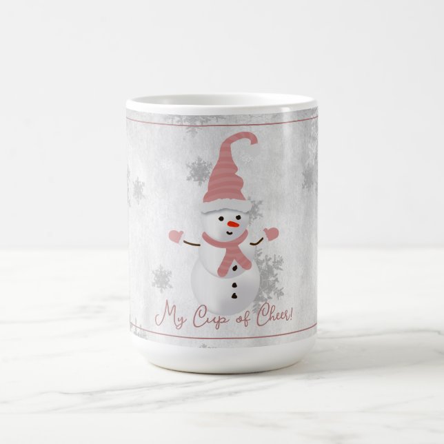 Mug Musique rose mignonne de vacances Snowman (Centre)