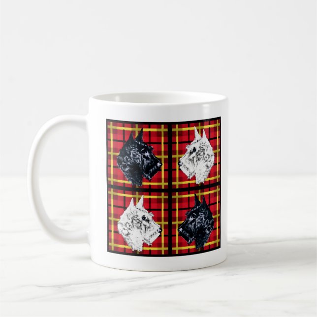 Mug Musique Terrier écossais noir et blanc (Gauche)