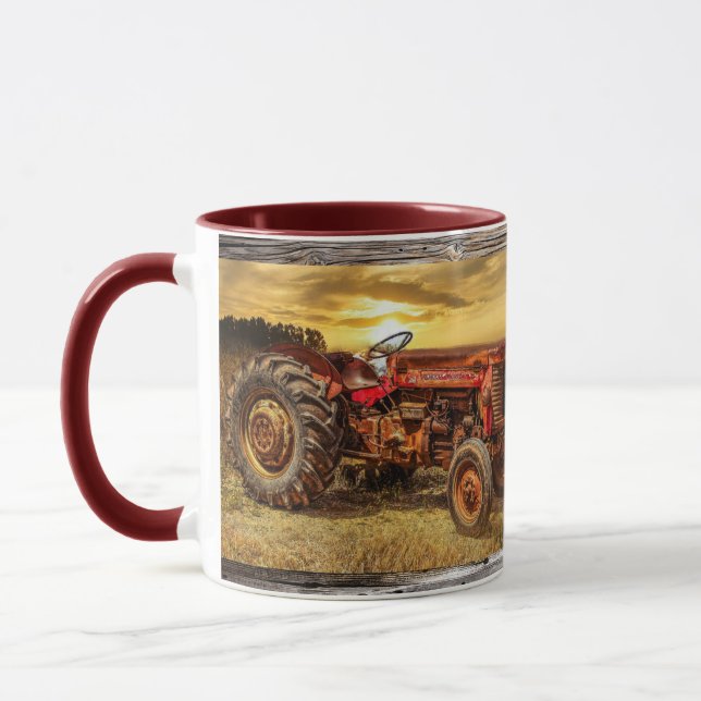 Mug Musique tracteur de ferme rouge (Gauche)