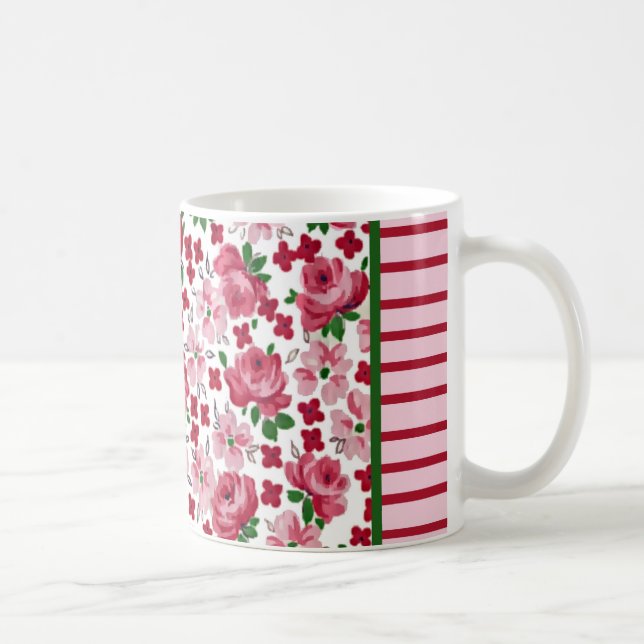 Mug Musique vintage Roses roses (Droite)