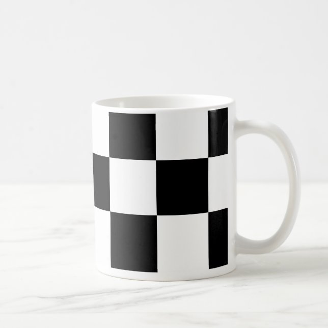 Mug Musiques en damier noir et blanc (Droite)