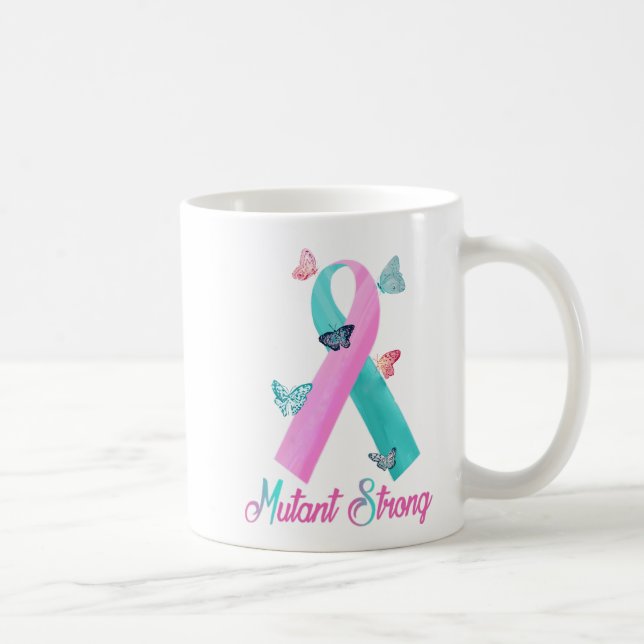 Mug Mutant fort avec ruban rose/turquoise (Droite)