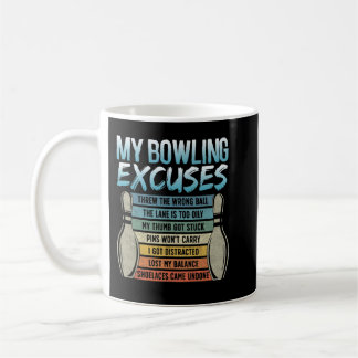 Mug My Bowling Excuses Retro Vintage Ten Pin Funny Bow