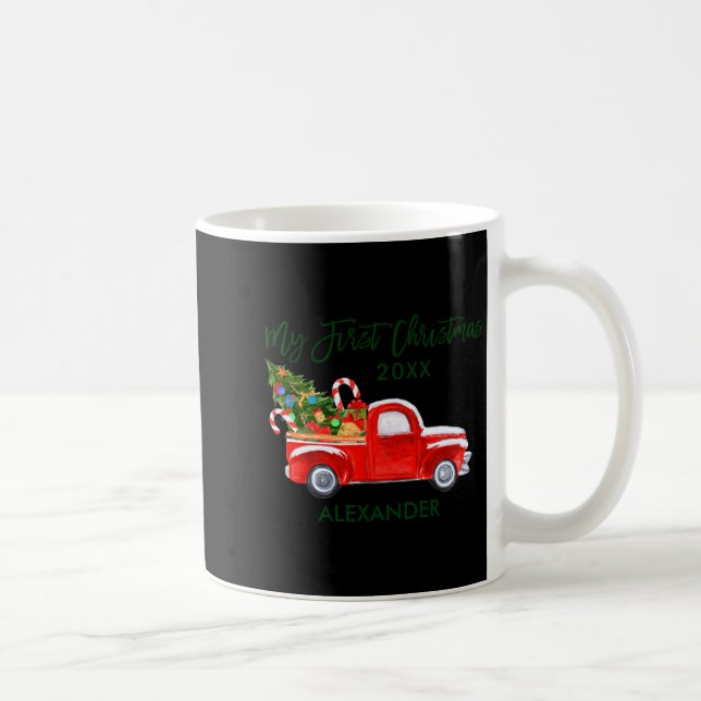 Mug My First Christmas Red Truck Candy Canes Gray Baby (Droite)