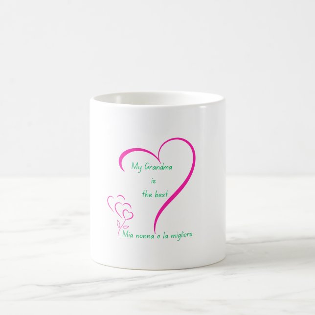 Mug My Grandma Is the Best – Bilingual Heart Tribute (Centre)