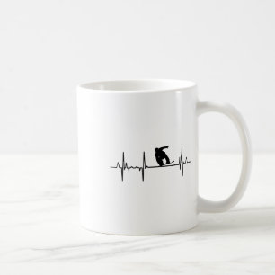 Mug My Heart Beats For Snowboard Fan Ecg