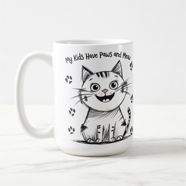 Mug My Kids Have Paws and Meow - Drôle design Amoureux (Gauche)