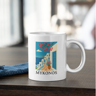 Mug Mykonos Grèce Voyage Vintage - Art Coloré