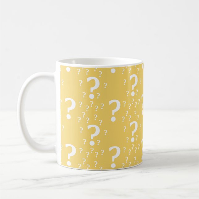 Mug Mystère question marque énigme puzzle jaune (Gauche)