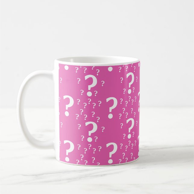 Mug Mystère question marque énigme puzzle rose (Gauche)