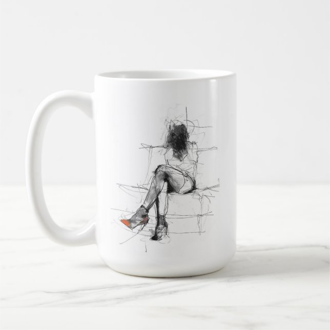 Mug Mystérieuse mode - Femme Abstraite en talons (Gauche)