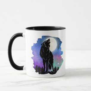 Mug Mystic Howling Wolf Silhouette deux tons muet