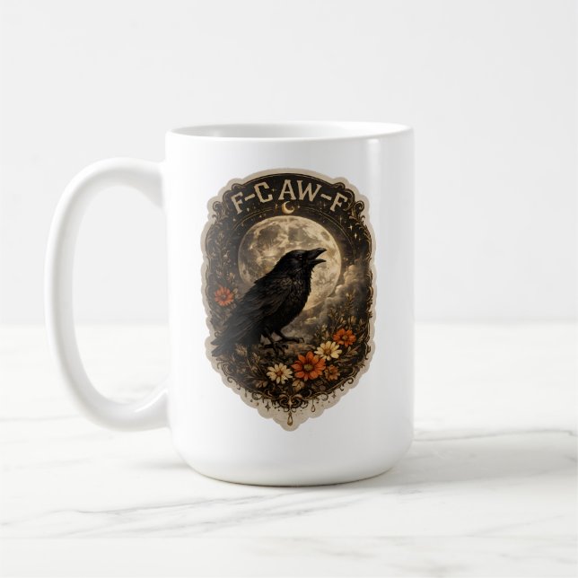 Mug Mystic Raven Under Moon Dark Celestial Aesthetic (Gauche)