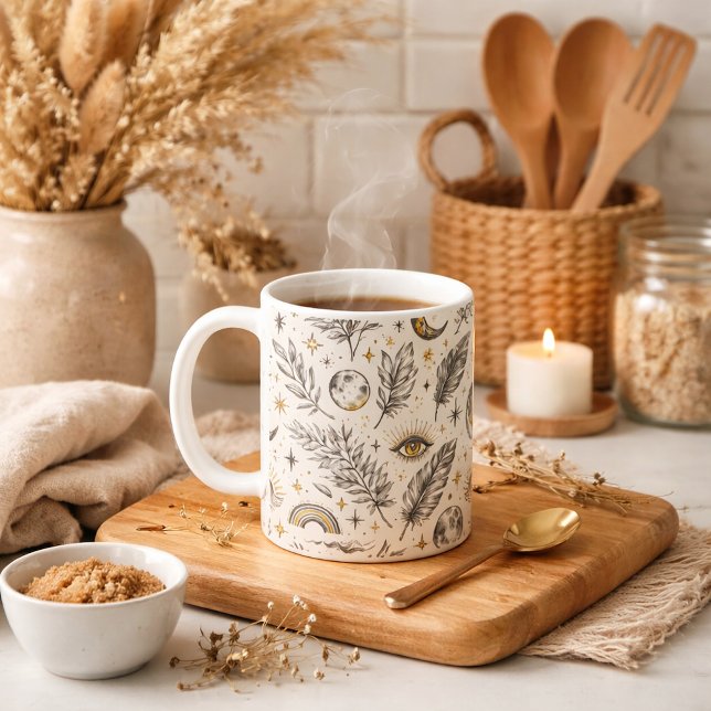 Mug Mystical Celestial Moon Stars Pattern (Créateur téléchargé)