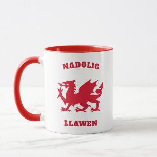 Mug Nadolig Llawen Simple Celtic Welsh Joyeux Noël