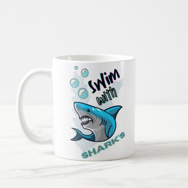 Mug nager avec des requins (Gauche)