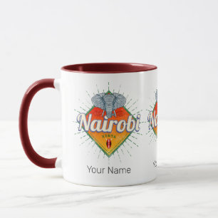 Mug Nairobi Capital Kenya Elephant Afrique Vintage