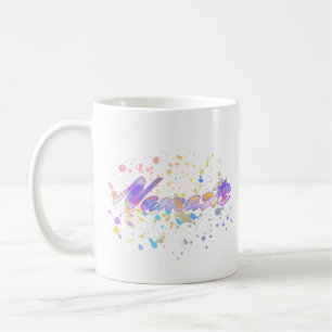 Mug Namaste pour l'aquarelle Yoga Rose Mauve Jaune Ble