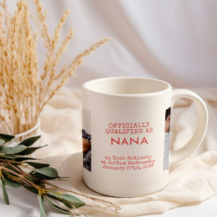 Mug Nana 2 photos de bébé personnalisées et statistiqu