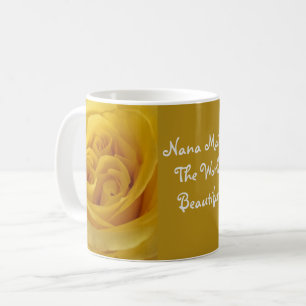 Mug Nana Fait De Belle Fleur Jaune Rose Du Monde