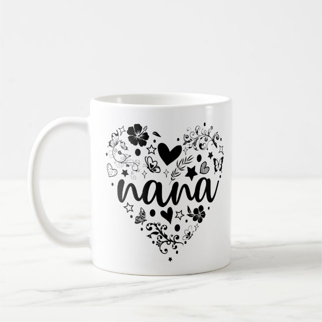 Mug Nana Mugs, Nana Heart Mugs, Nana Mug, Grand-mère (Gauche)